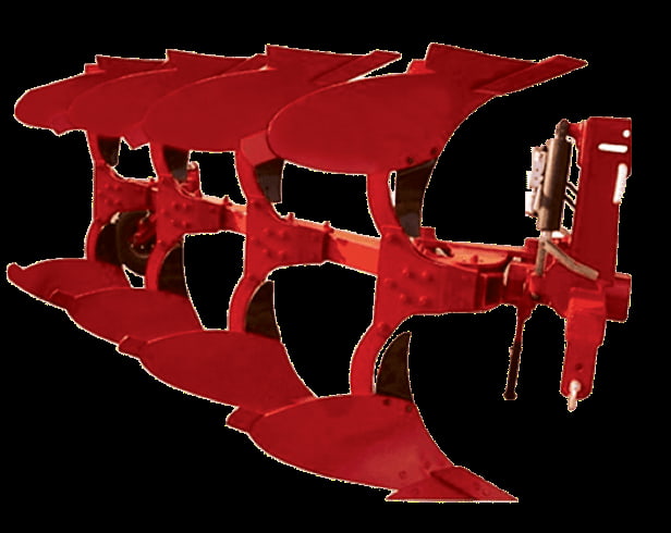 گاوآهن دو طرفه برگردان دار سامانه واژگونی کنترل شده